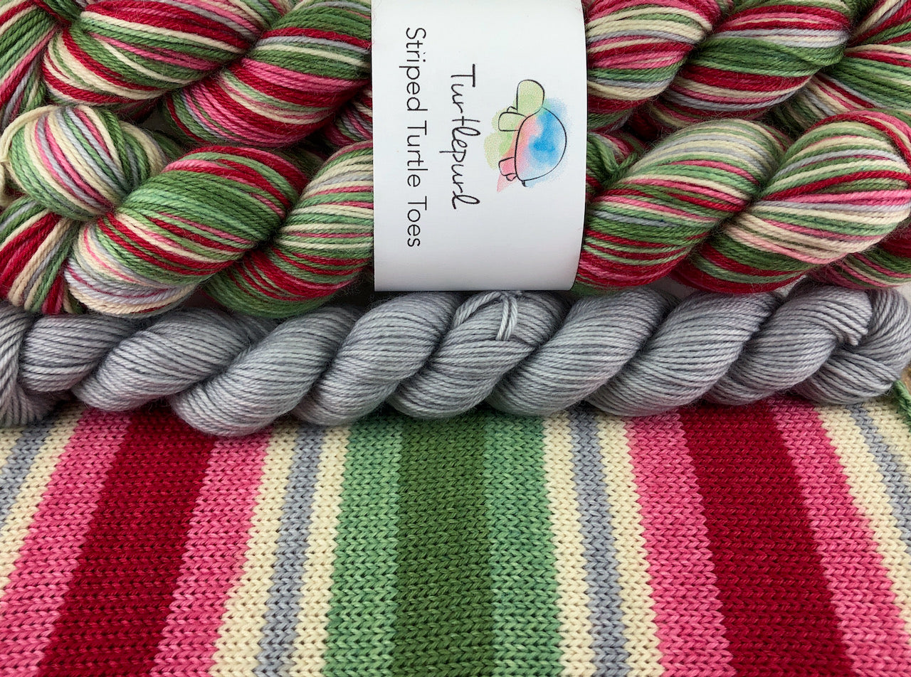 Sugar plum waltz self-striping sock yarn