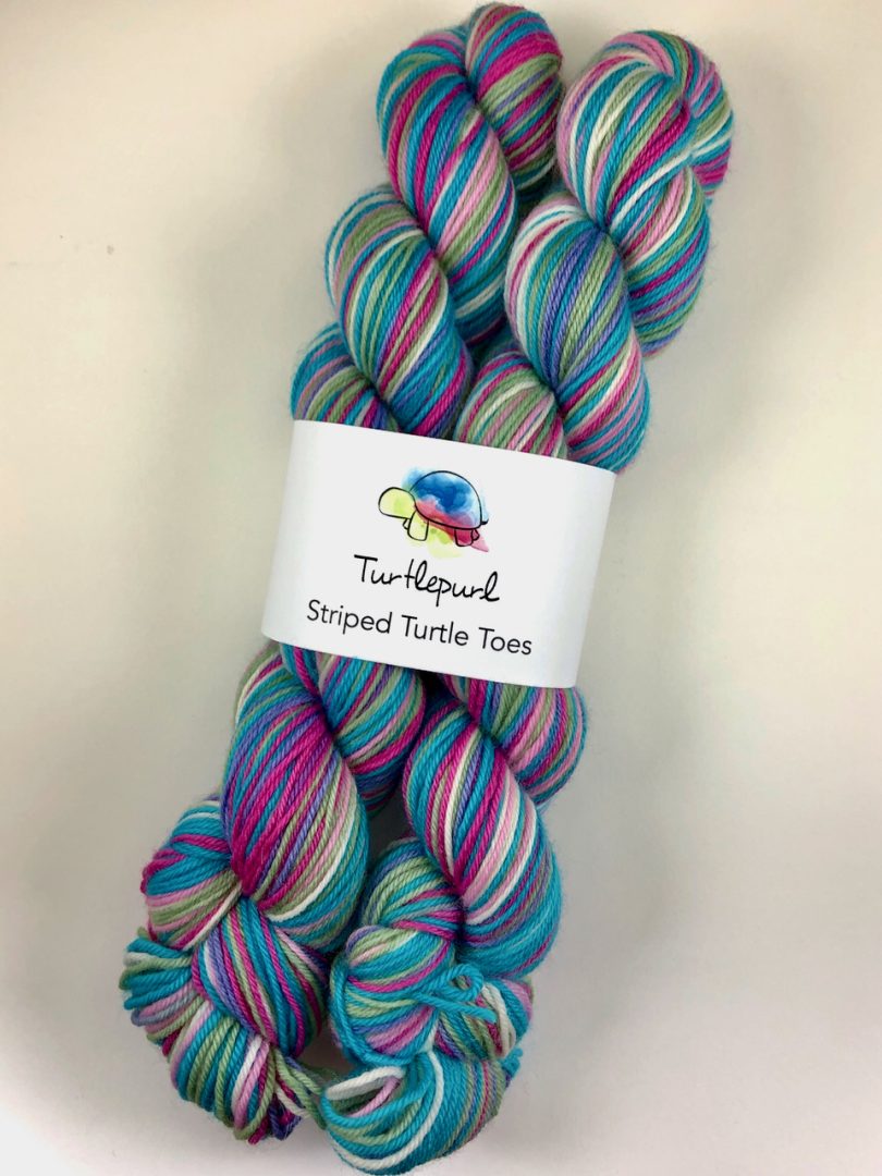 Sweet pea self-striping sock yarn