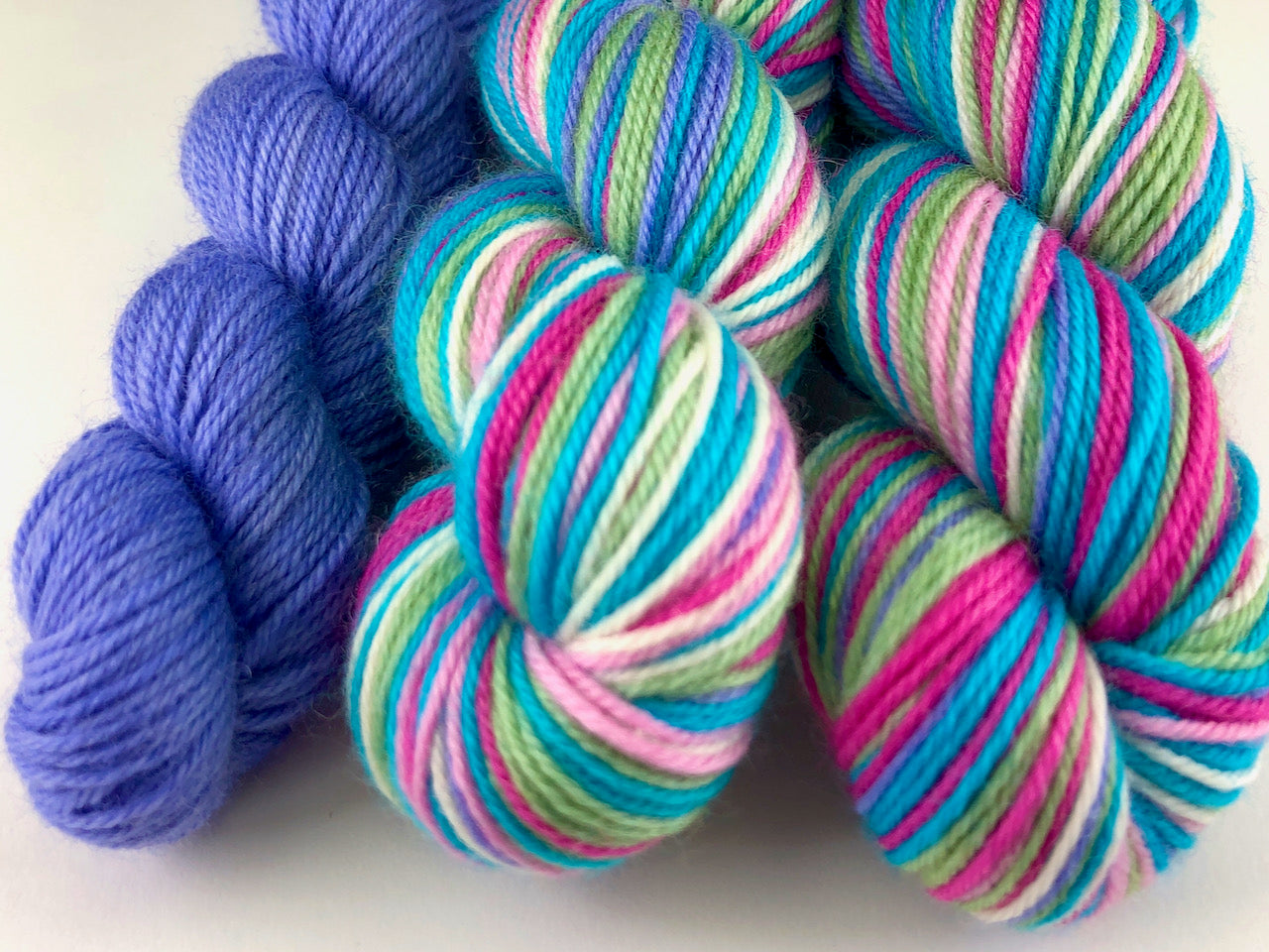 Sweet pea self-striping sock yarn