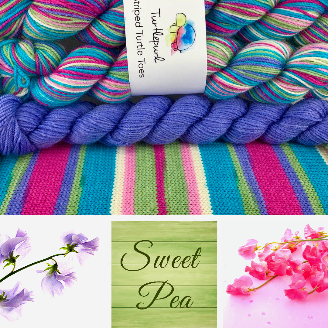 Sweet pea self-striping sock yarn