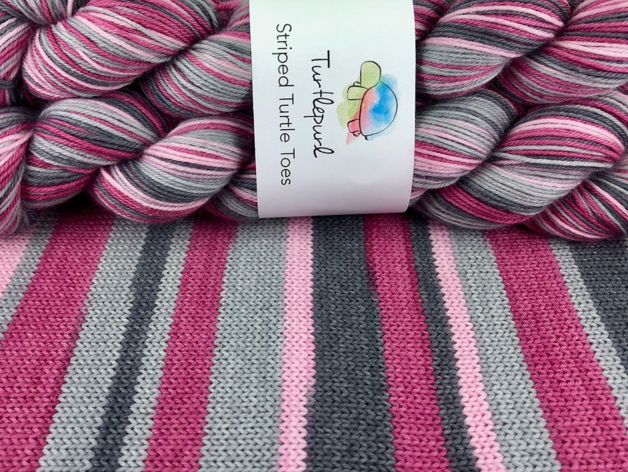 Tickled pink self-striping sock yarn