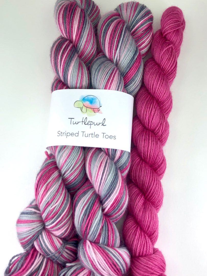 Tickled pink self-striping sock yarn