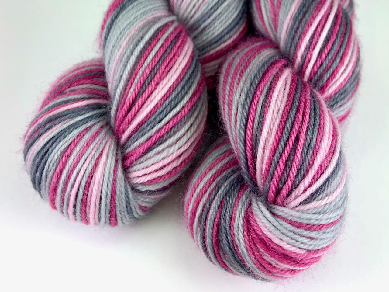 Tickled pink self-striping sock yarn