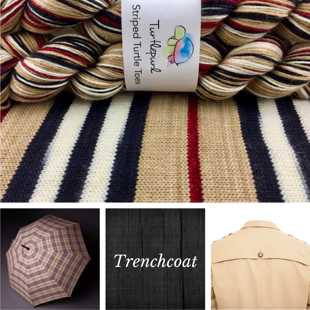 Trenchcoat self-striping sock yarn