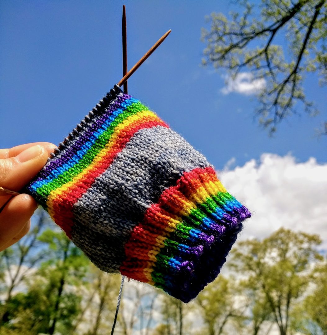 What does it mean self-striping sock yarn