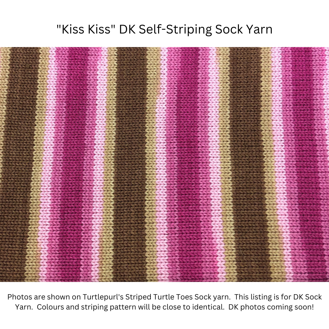 Kiss Kiss With Heel and Toe - Merino DK Sock Yarn