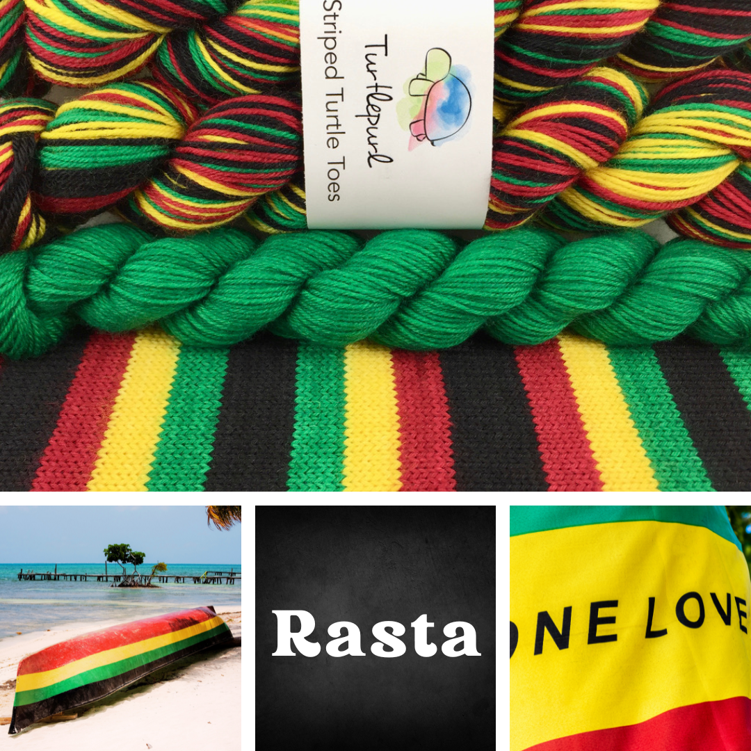 Rasta With Heel and Toe - Merino Sock Yarn