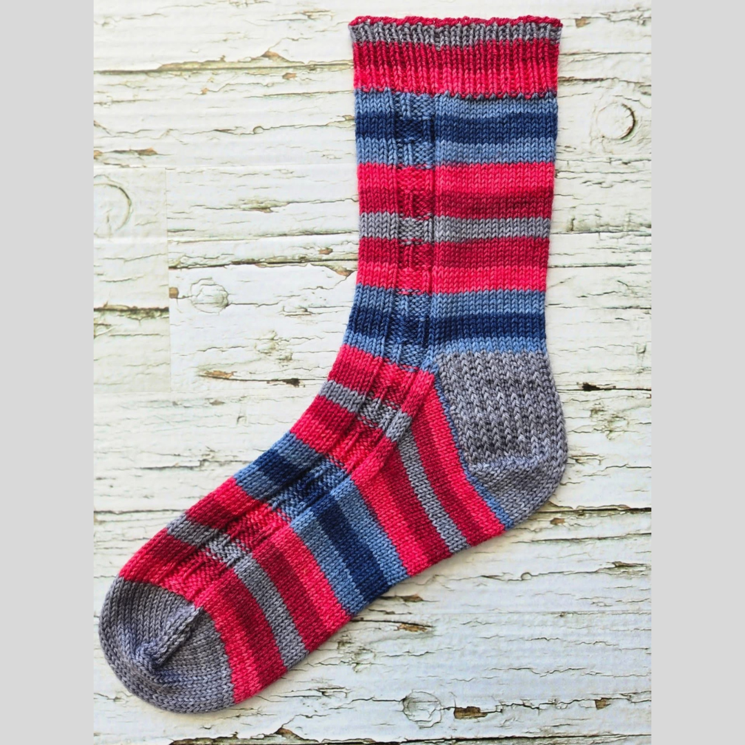 Nautical Sunset With Heel and Toe - Merino Sock Yarn
