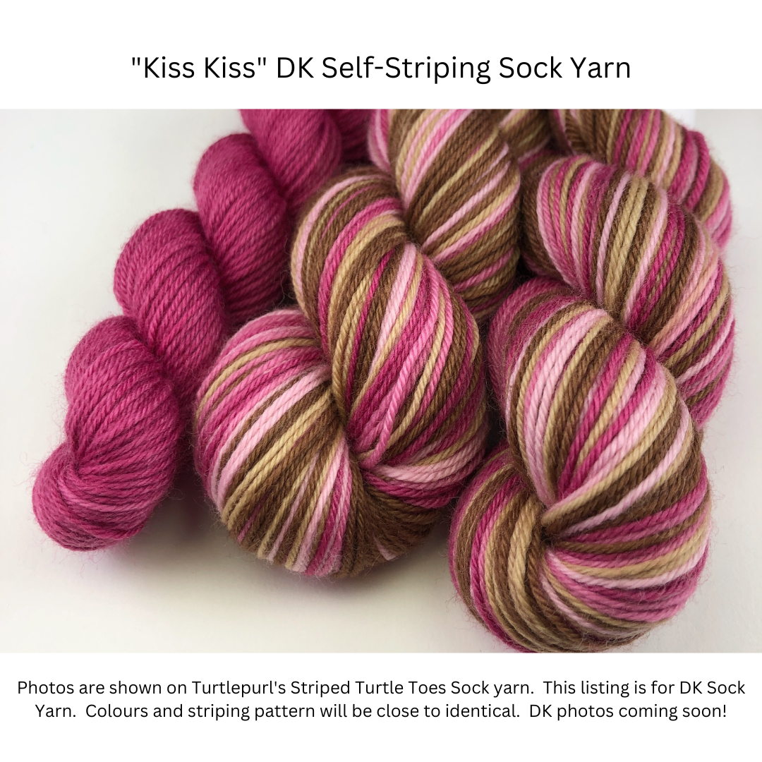 Kiss Kiss With Heel and Toe - Merino DK Sock Yarn