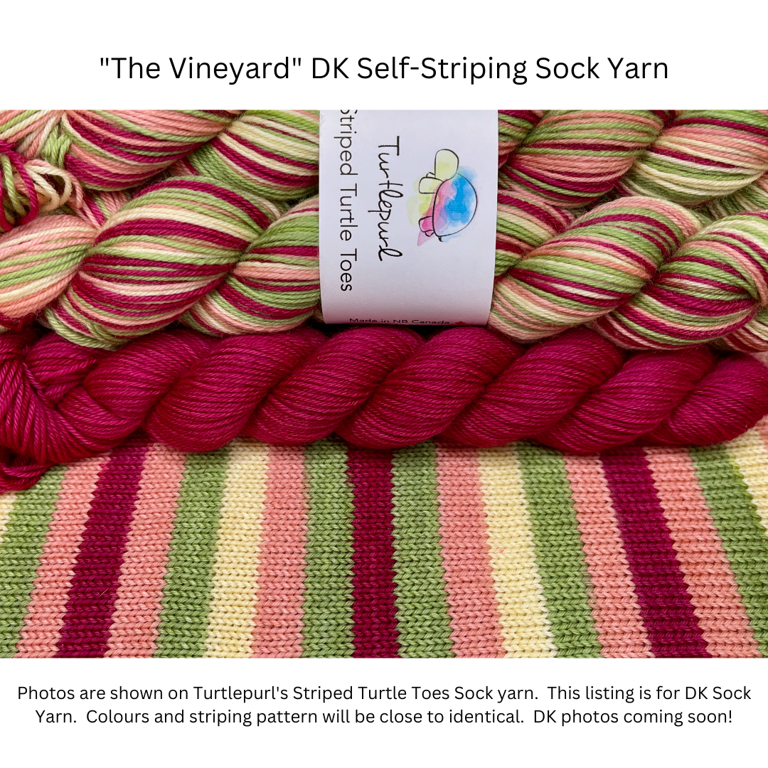 The Vineyard With Heel and Toe - Merino DK Sock Yarn - Ship by August 7th