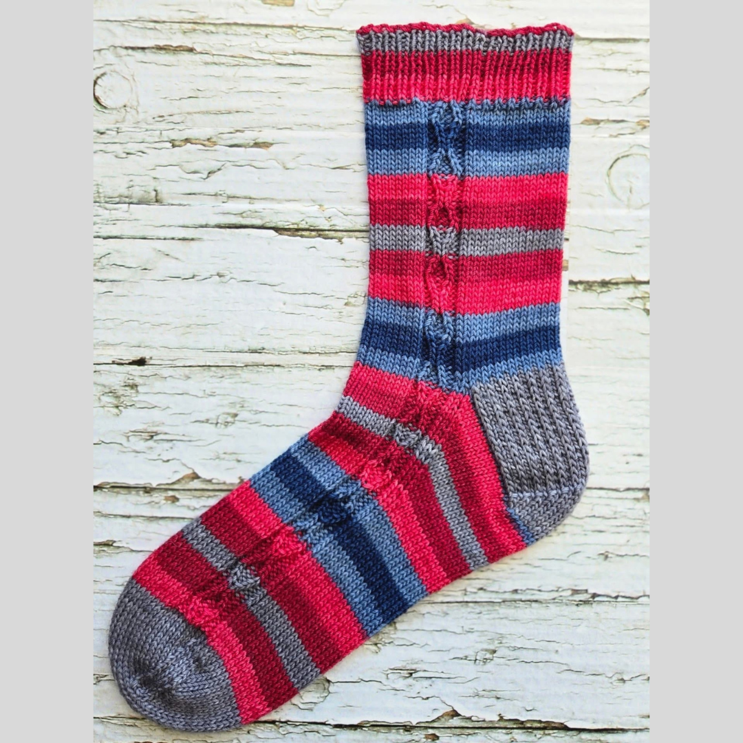 Nautical Sunset With Heel and Toe - Merino Sock Yarn