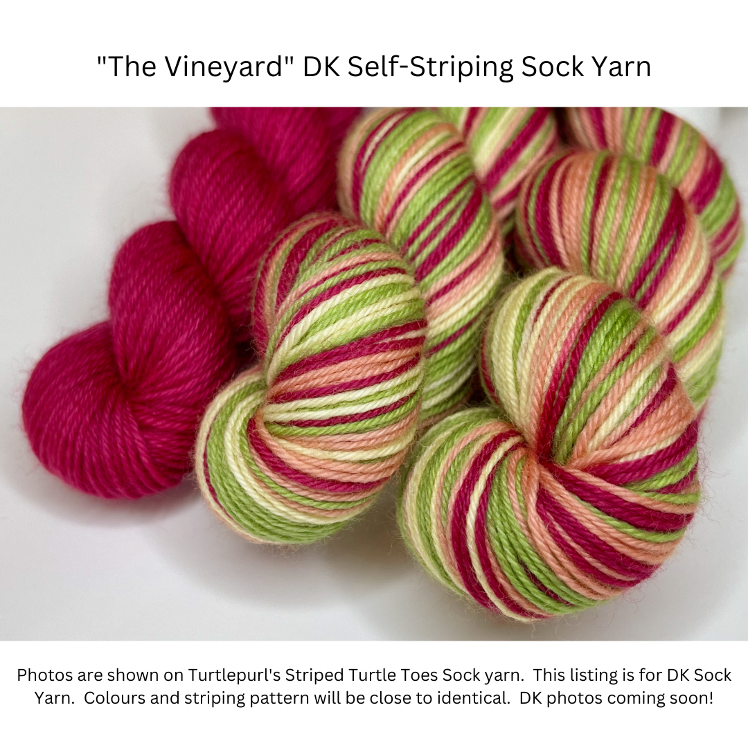 The Vineyard With Heel and Toe - Merino DK Sock Yarn - Ship by August 7th