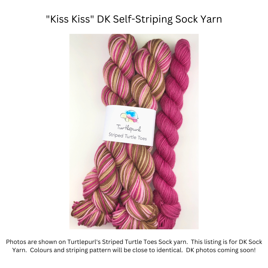 Kiss Kiss With Heel and Toe - Merino DK Sock Yarn