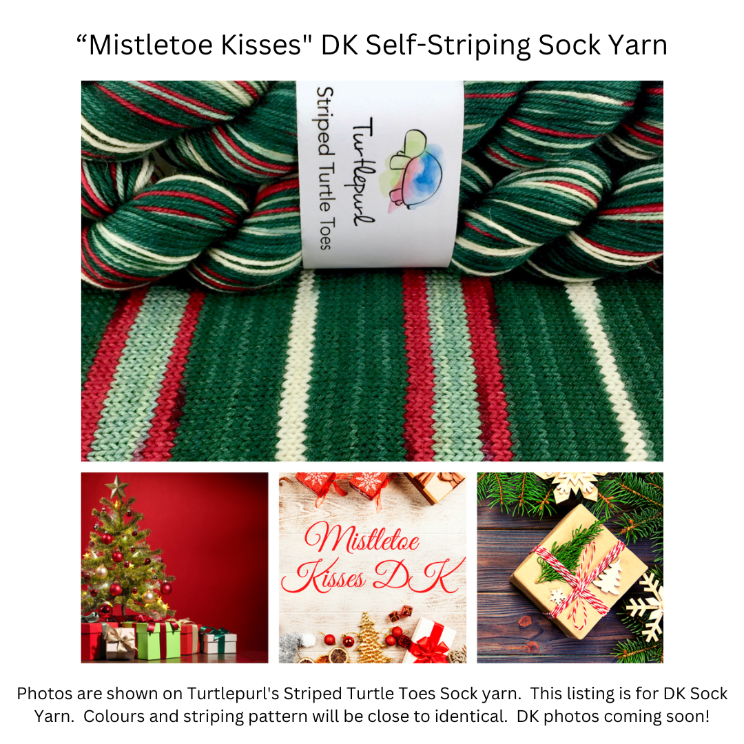 CUSTOM ORDER JACOB M - Mistletoe Kisses - Merino DK Sock Yarn