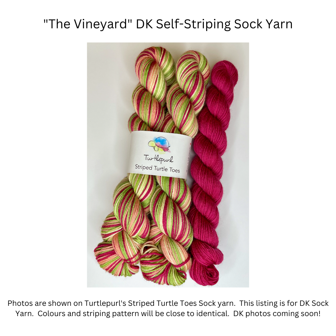 The Vineyard With Heel and Toe - Merino DK Sock Yarn - Ship by August 7th