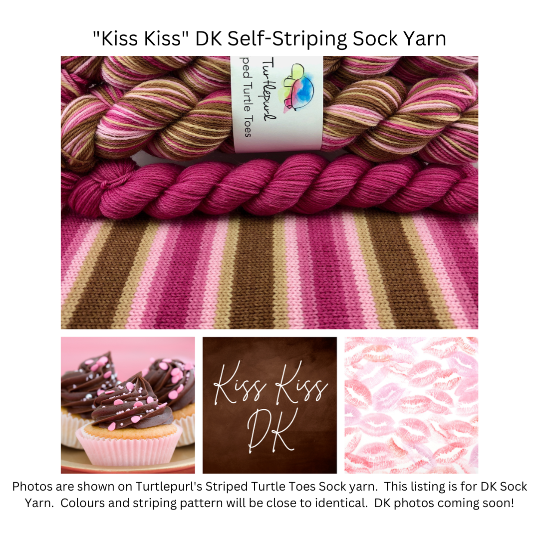 Kiss Kiss With Heel and Toe - Merino DK Sock Yarn