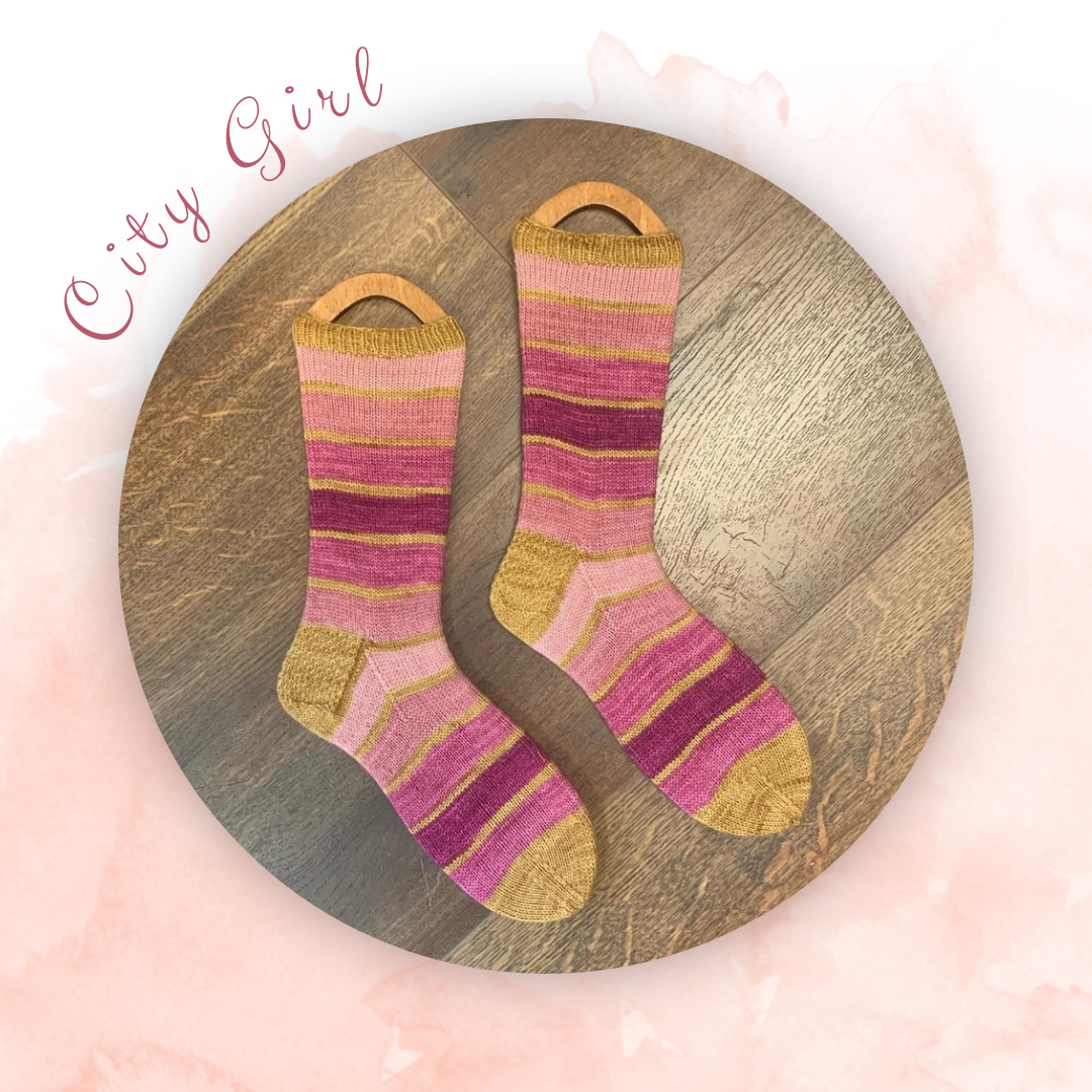 City Girl With Heel and Toe - Merino Sock Yarn