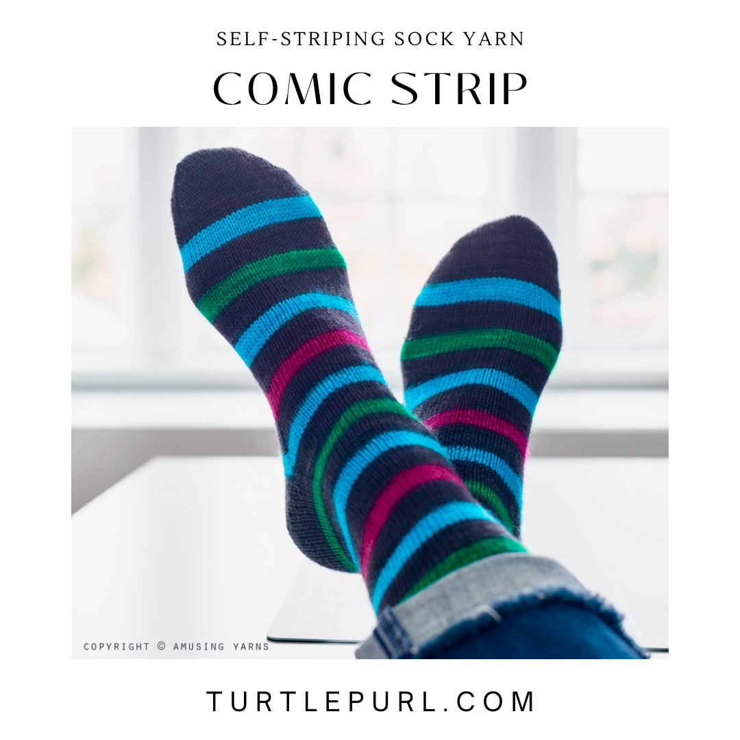 Comic Strip With Heel and Toe - Merino Sock Yarn