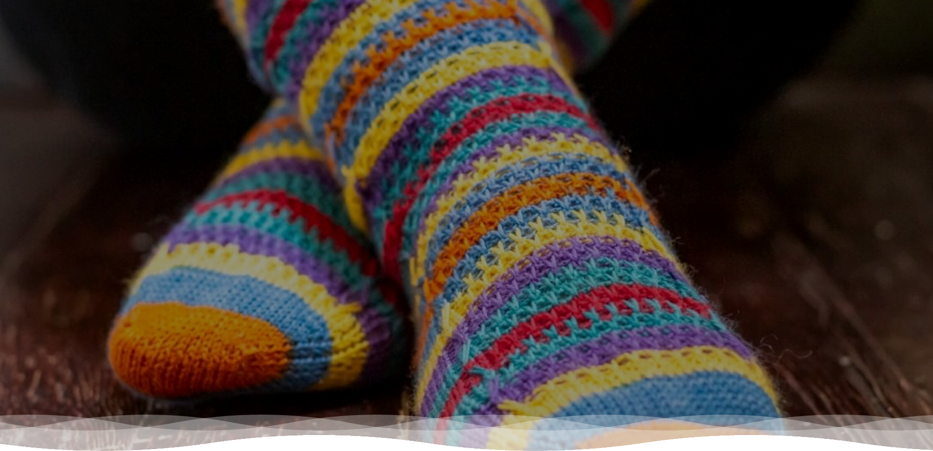 Beautiful self-striping yarn turned into socks