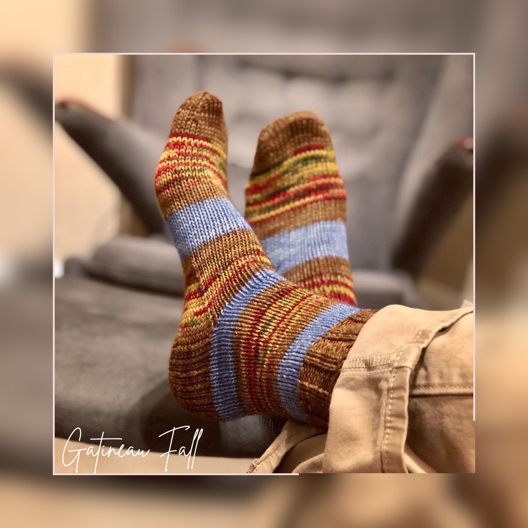 Gatineau Fall With Heel and Toe - Merino Sock - Ship by Sept 2nd