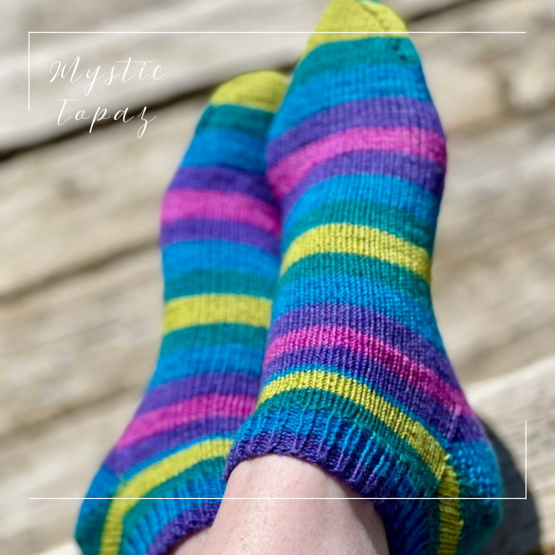 Mystic Topaz With Heel and Toe - Merino Sock Yarn