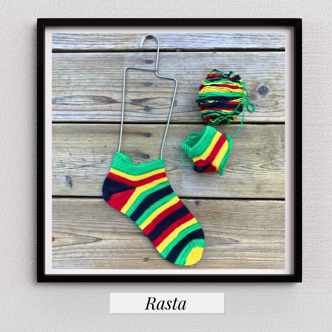 Rasta With Heel and Toe - Merino Sock Yarn