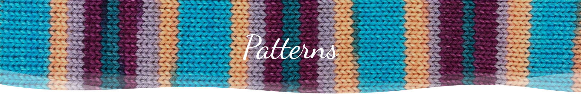 Self-striping yarn patterns banner