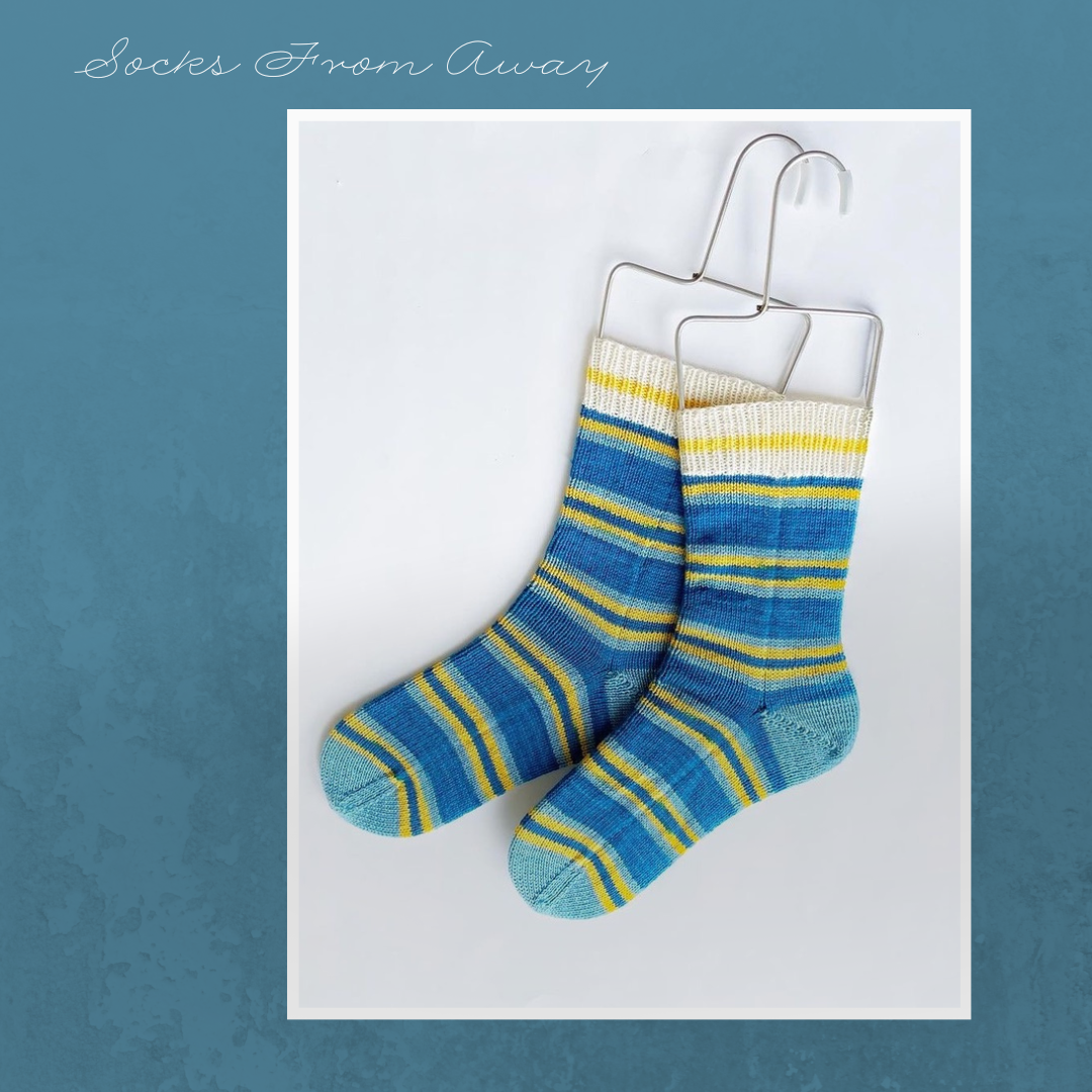 Socks From Away With Heel and Toe - Merino Sock Yarn - Ship by Jan 17