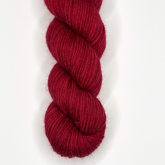 Deep Red "Trenchcoat" - Heel and Toe Skein Merino Sock Yarn
