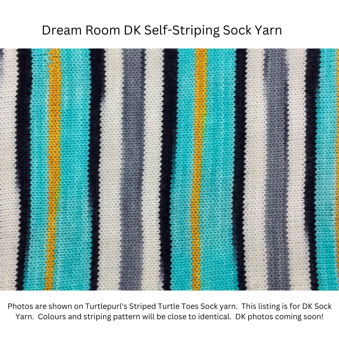 Striped turtle toes self-striping sock yarn