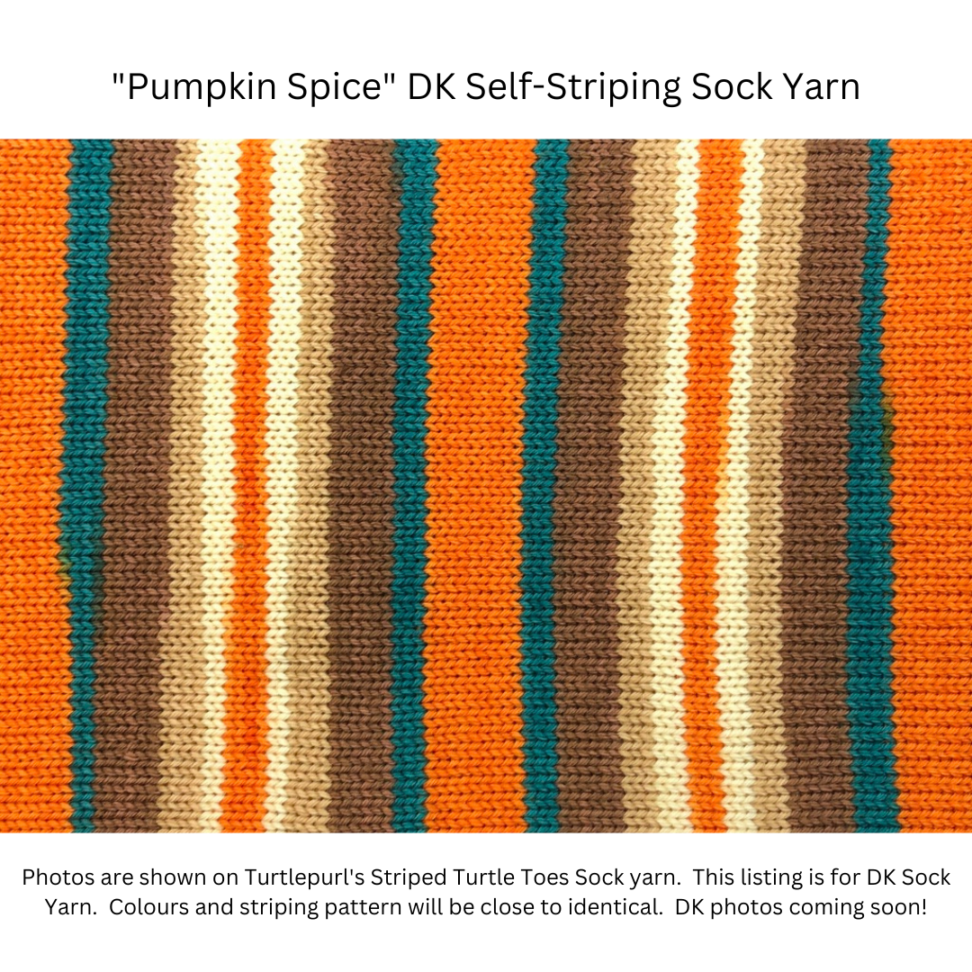 Pumpkin spice self-striping sock yarn