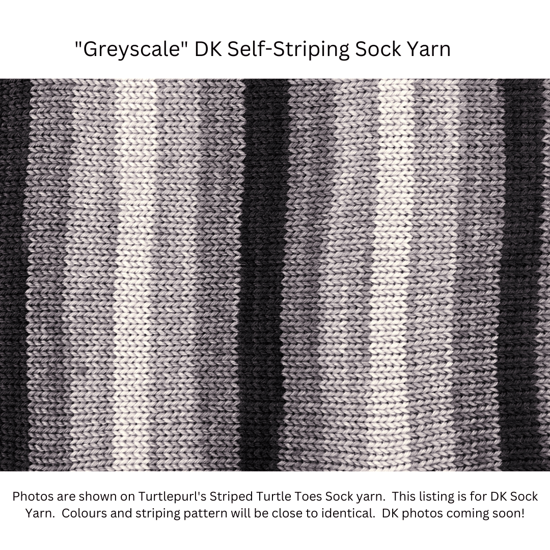 Greyscale Self-striping sock yarn