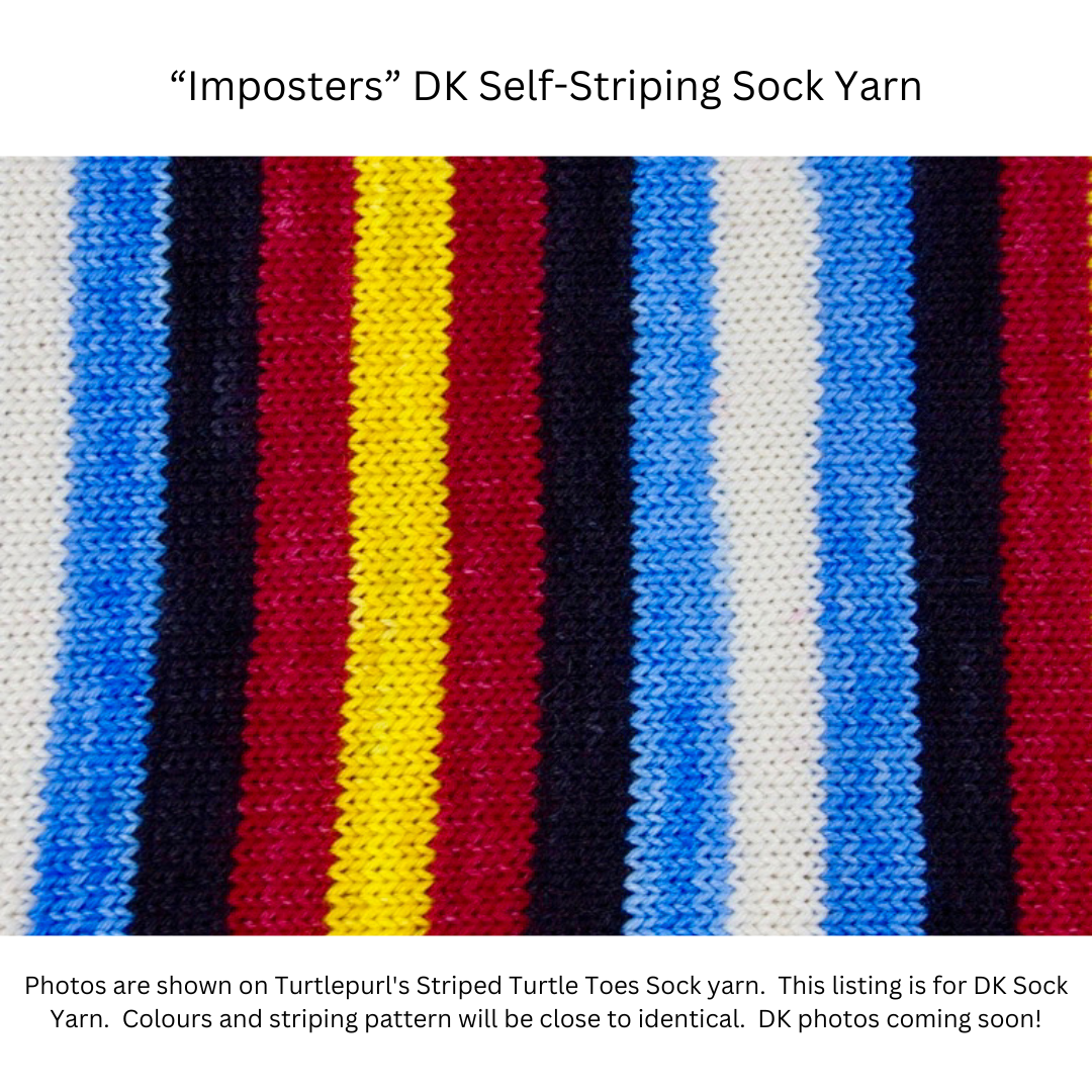Imposters self-striping sock yarn
