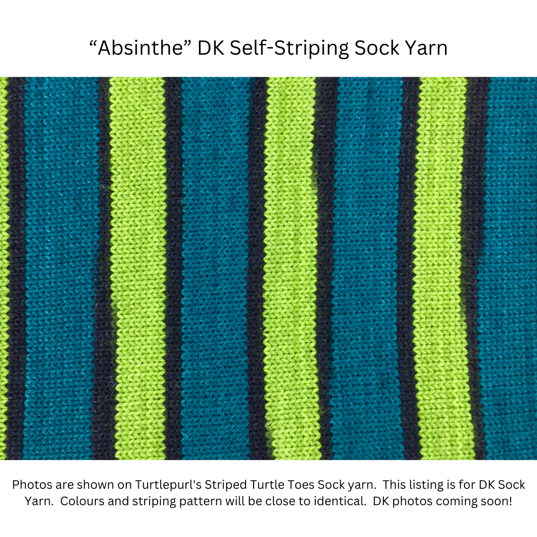 Absinthe self-striping sock yarn