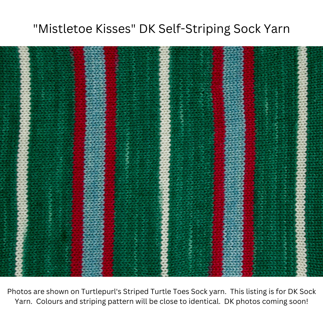 Mistletoe kisses self-striping sock yarn