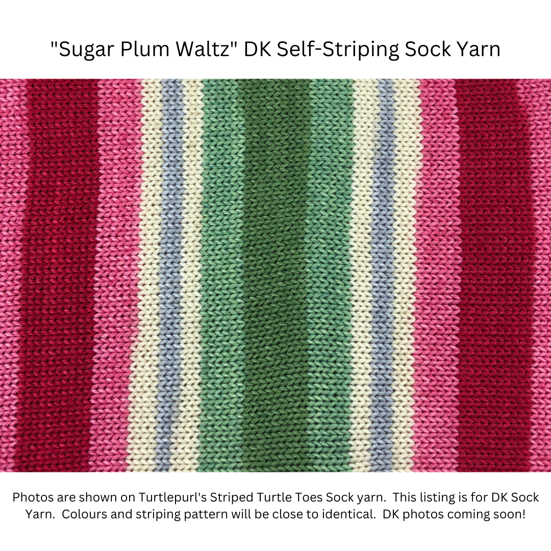 Sugar plum waltz self-striping sock yarn