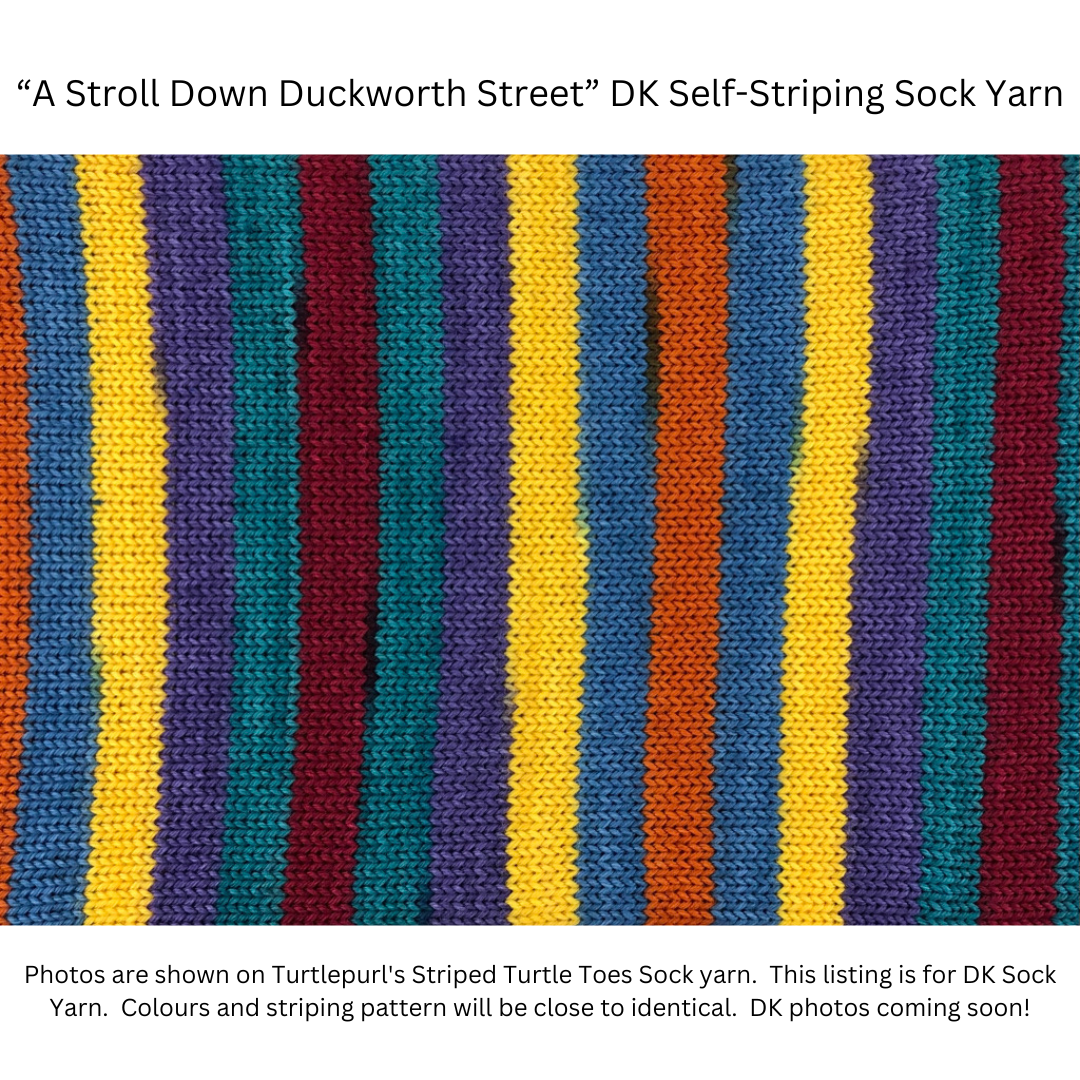 A stroll down duckworth street self-striping sock yarn