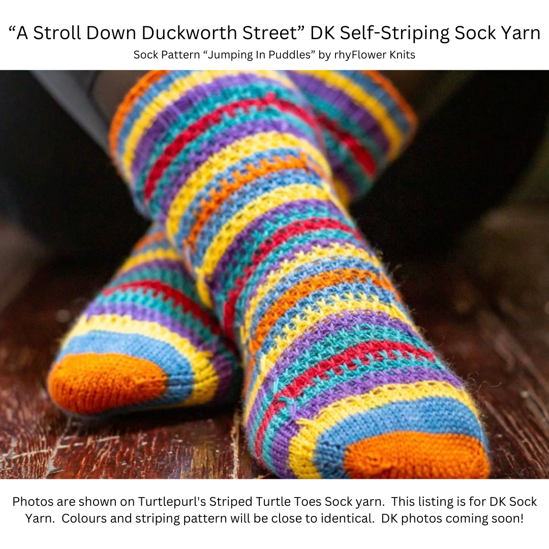 A stroll down duckworth street self-striping sock yarn