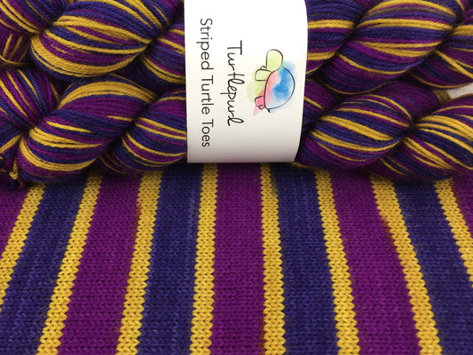 Bruised Hand-dyed self-striping yarn for socks
