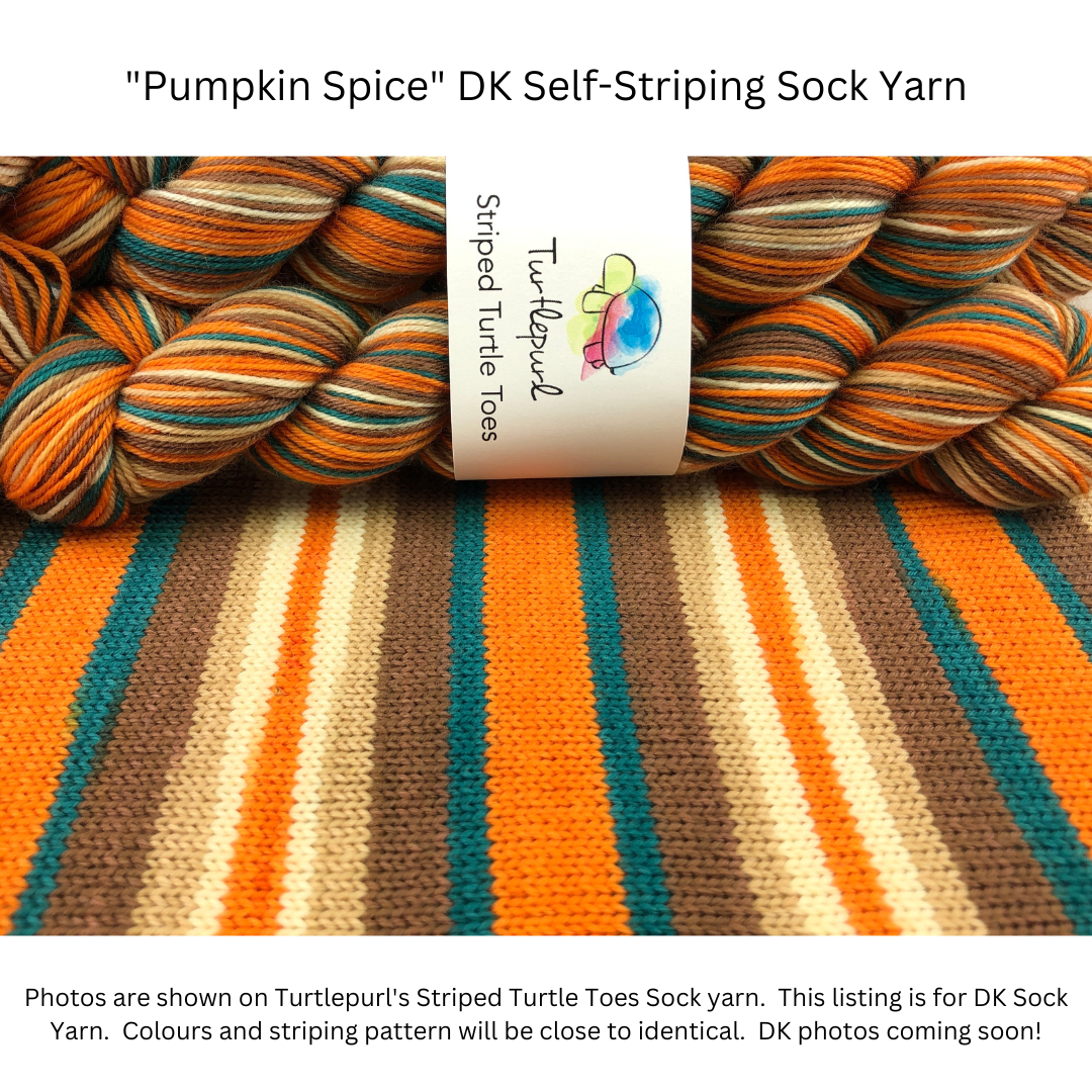 Pumpkin spice self-striping sock yarn