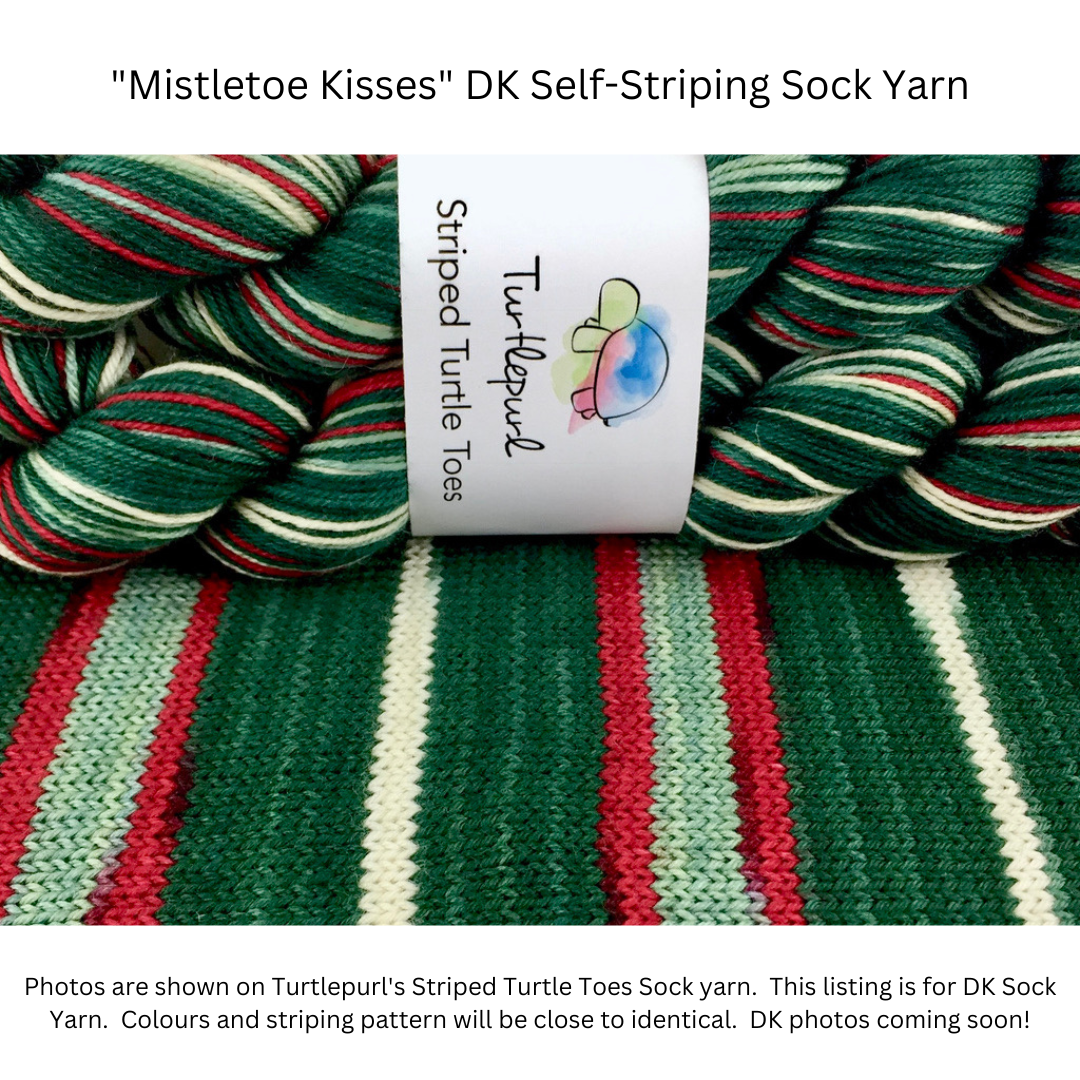 Mistletoe kisses self-striping sock yarn