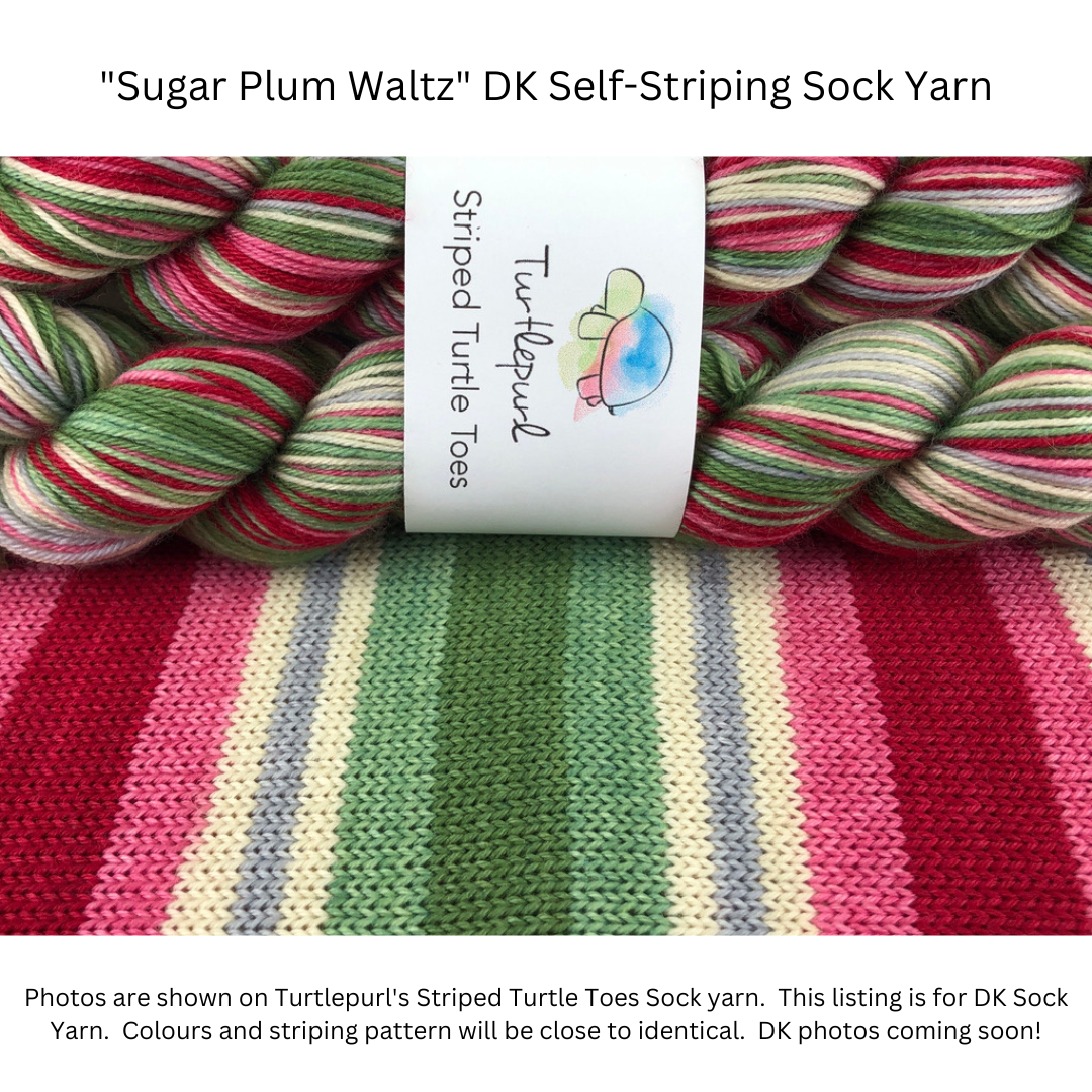 Sugar plum waltz self-striping sock yarn