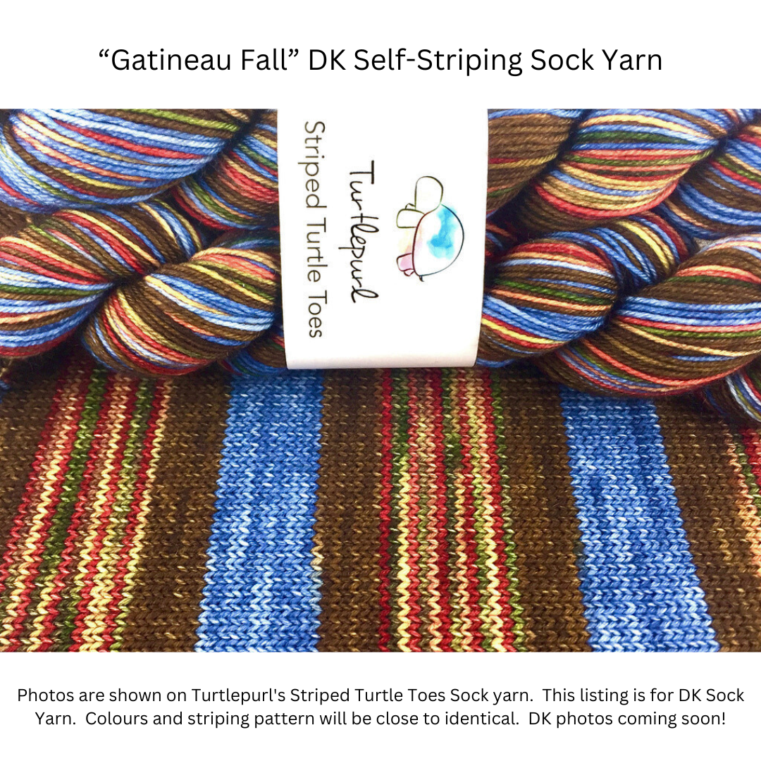 Gatineau fall self-striping sock yarn