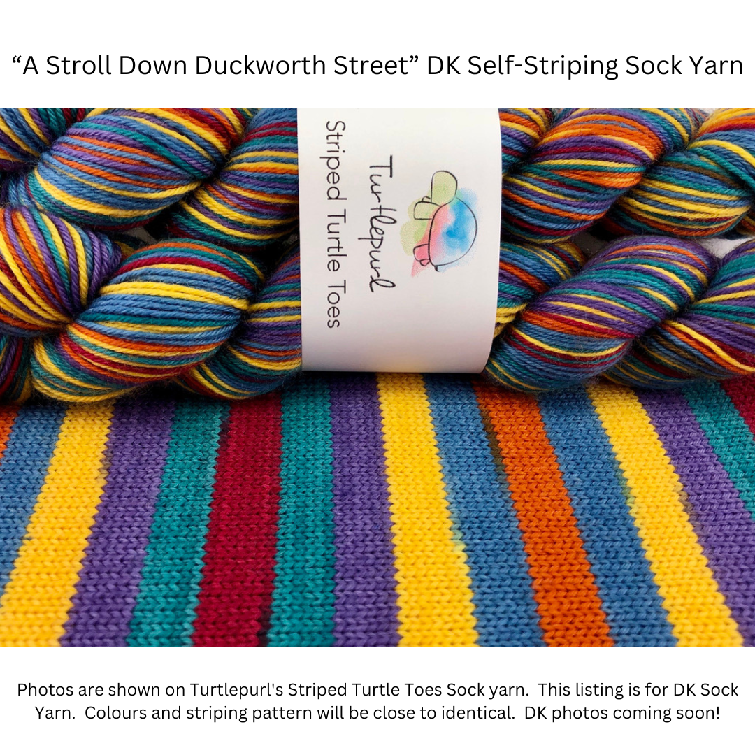 A stroll down duckworth street self-striping sock yarn