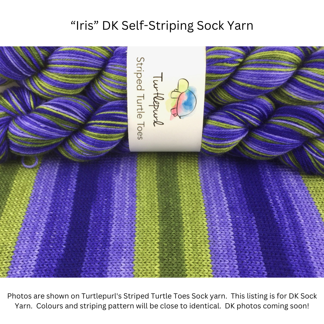 Iris self-striping sock yarn