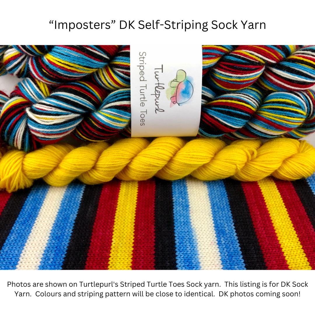 Imposters self-striping sock yarn