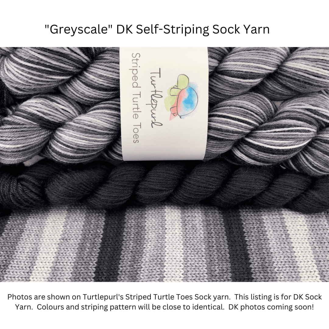 Greyscale Self-striping sock yarn