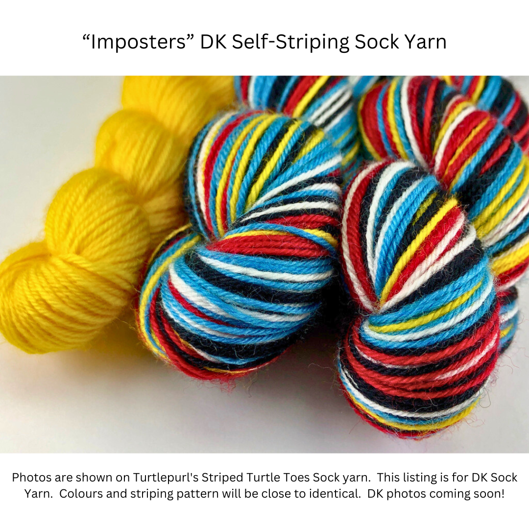 Imposters self-striping sock yarn