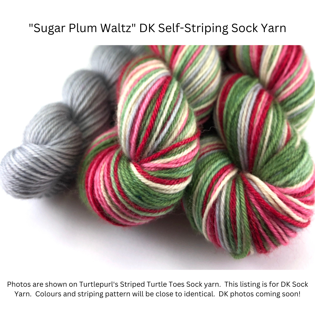 Sugar plum waltz self-striping sock yarn