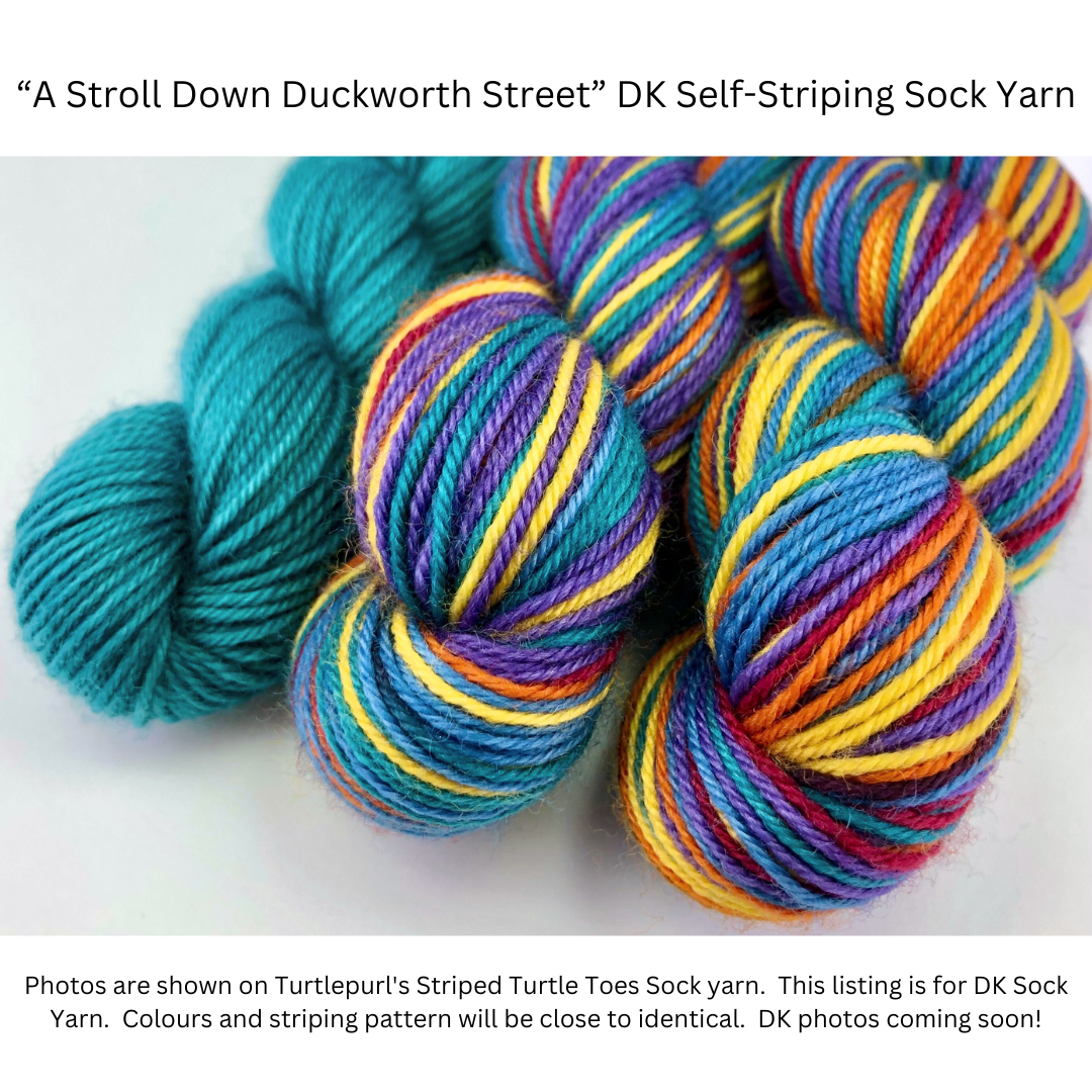 A stroll down duckworth street self-striping sock yarn